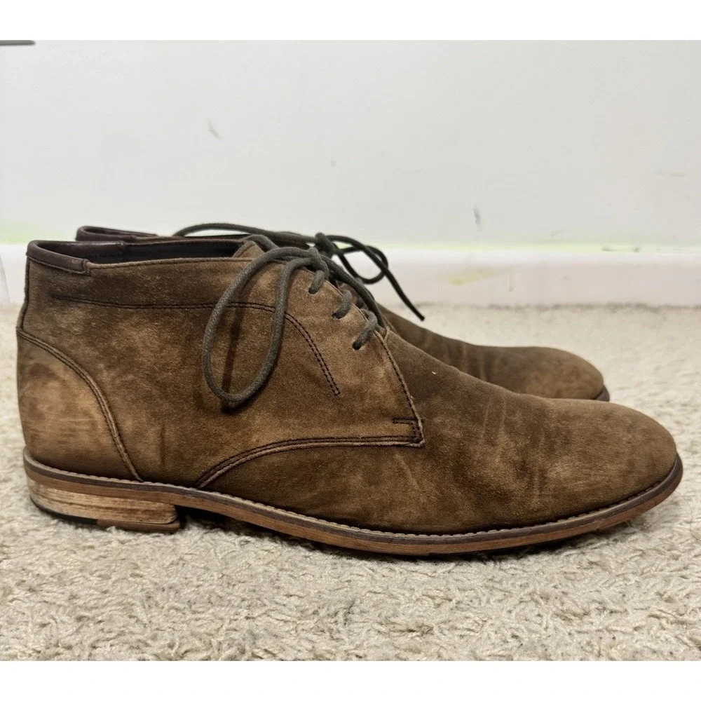 Kenneth Cole Techni-Cole Brown Suede Lace Up‎ Chukka Boots Men's 13 Gel Comfort
